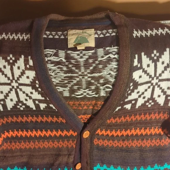 Fair Isle cardigan Sweater by O'Hanlon Mills (medium) - Picture 2 of 3